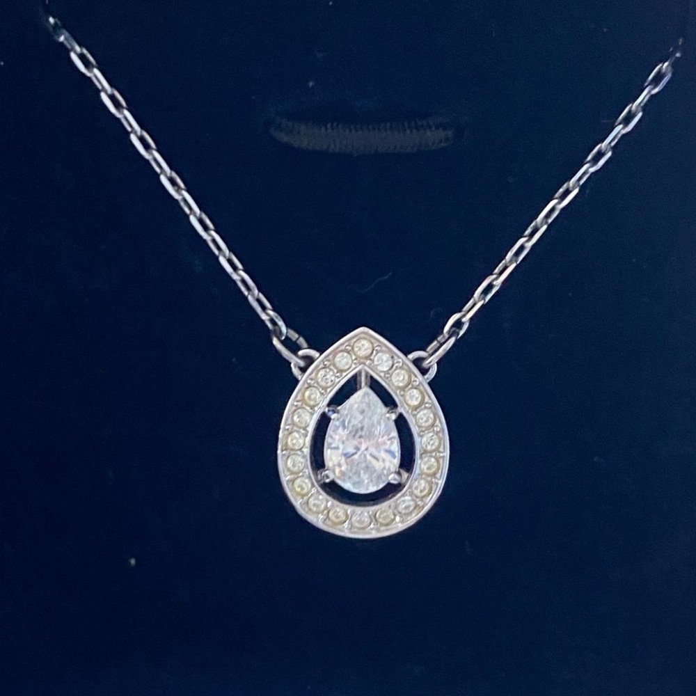 Swarovski Sensation Crystal Drop Silver Necklace